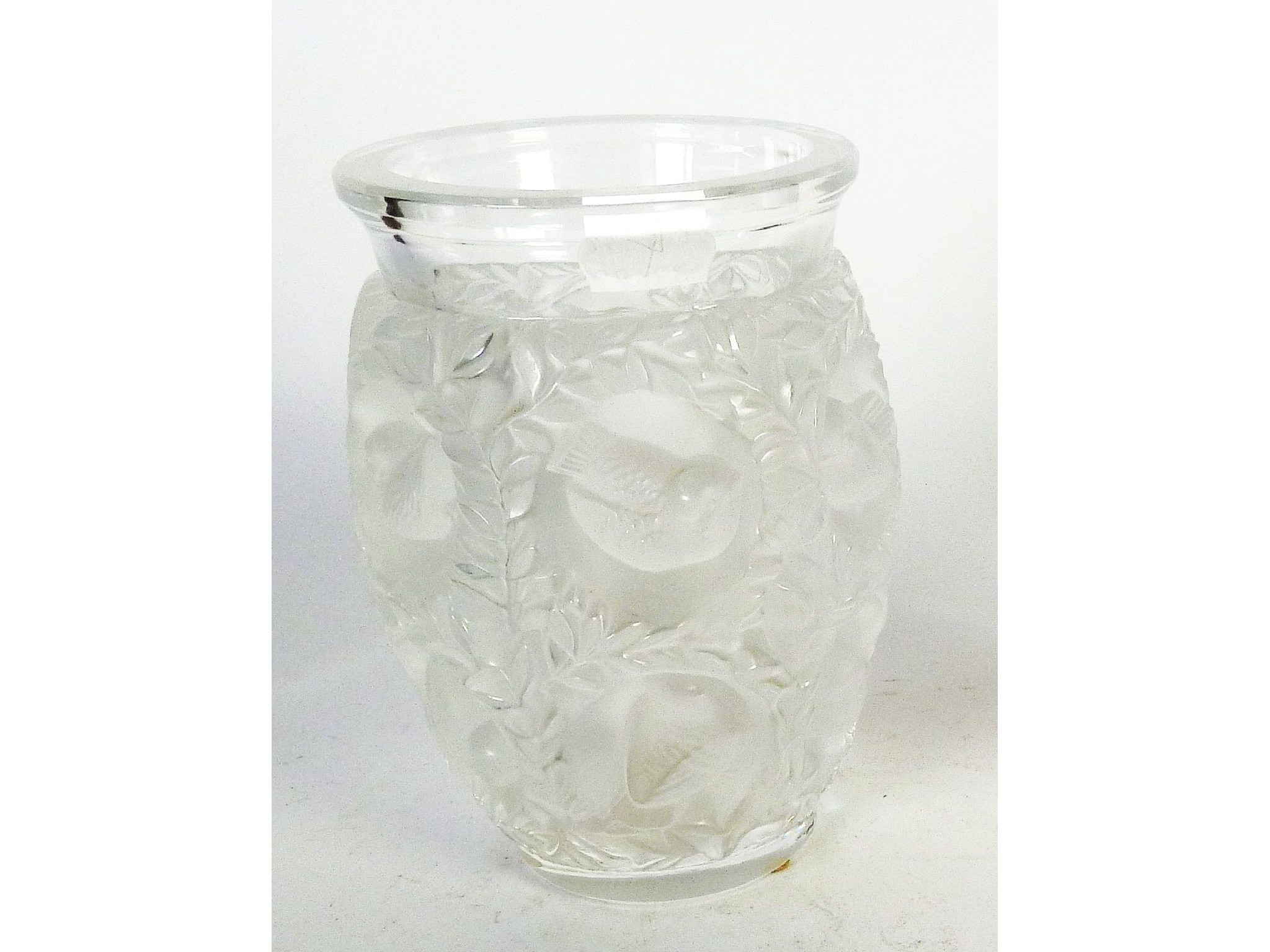 Appraisal: A LALIQUE 'BAGATELLE' FROSTED GLASS VASE baluster form and moulded