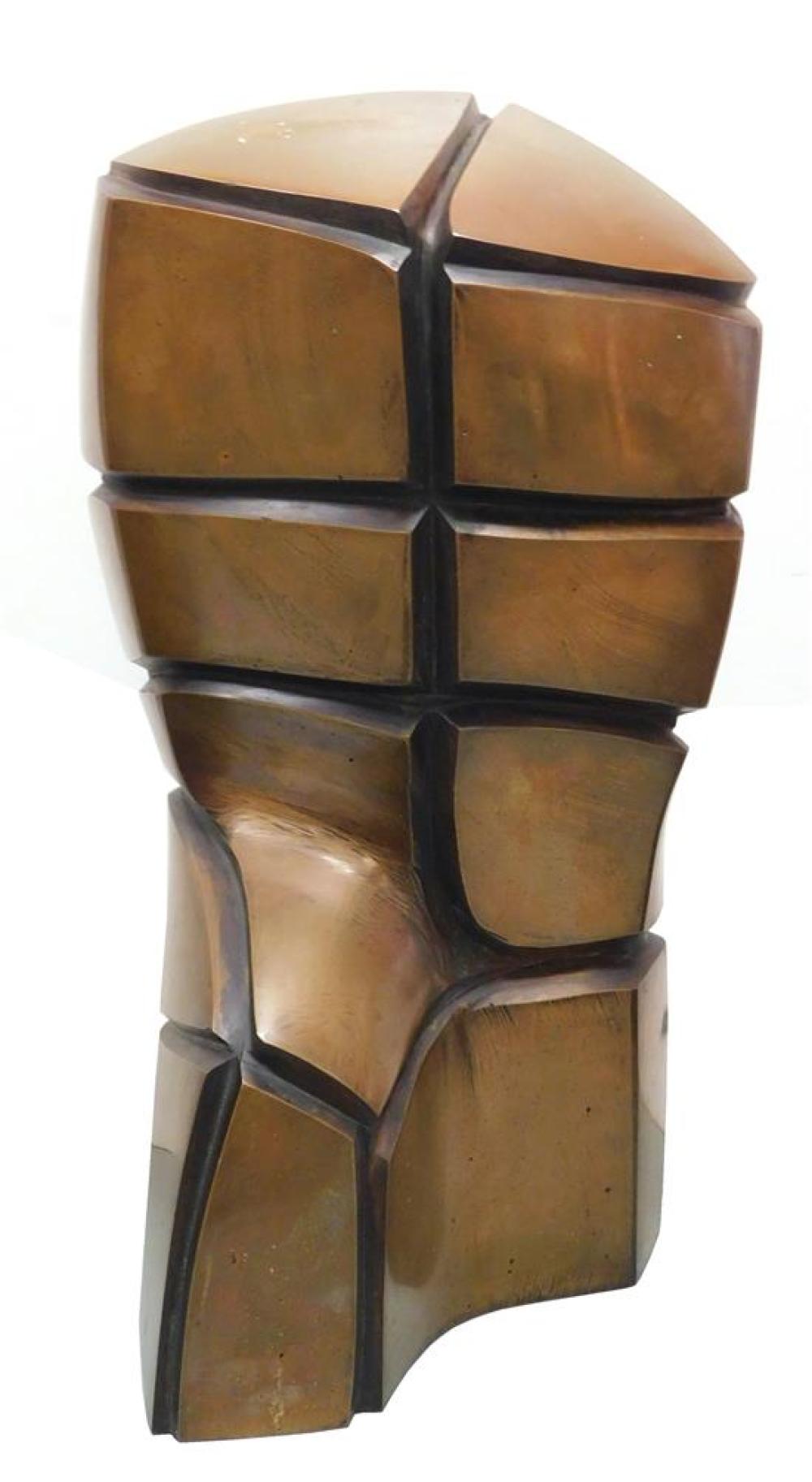 Appraisal: Jan Sliwka Polish b Torso bronze sculpture of faceted torso