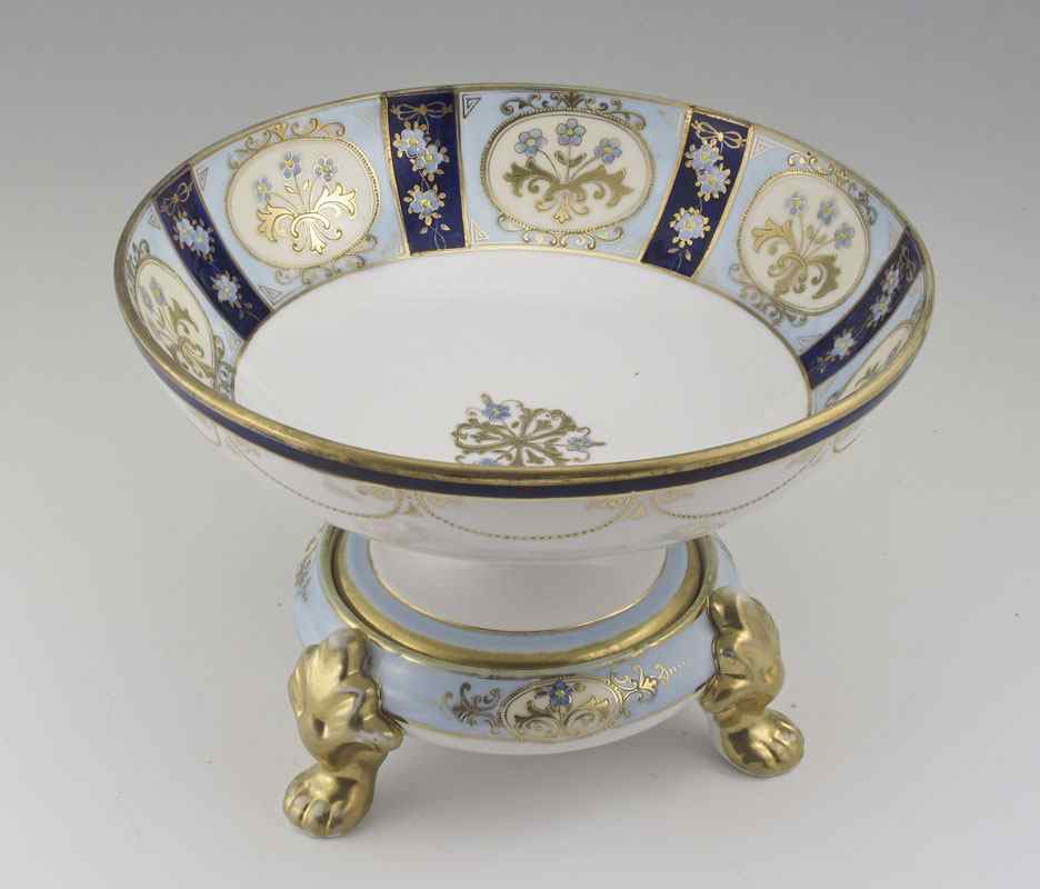 Appraisal: HAND PAINTED NIPPON EGGNOG OR PUNCH BOWL ON STAND Noritake