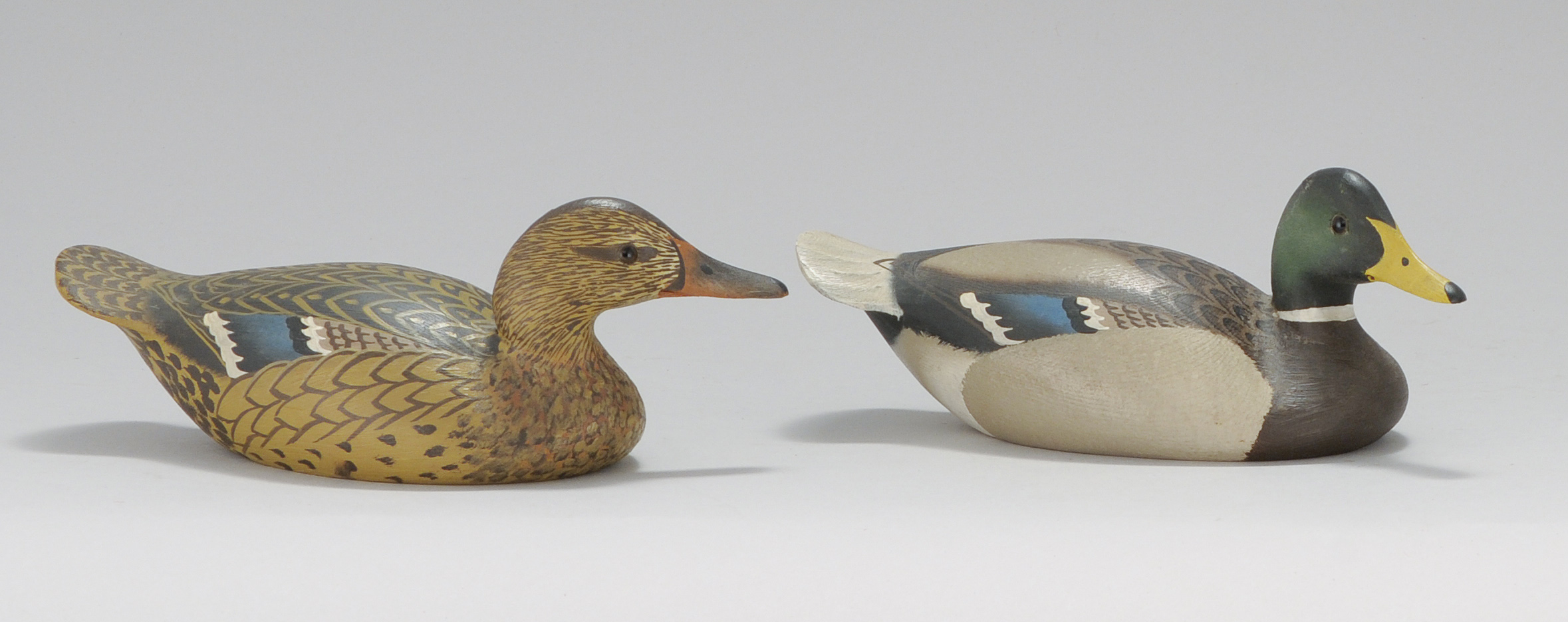 Appraisal: PAIR OF MINIATURE MALLARDS By William H Cramer of New