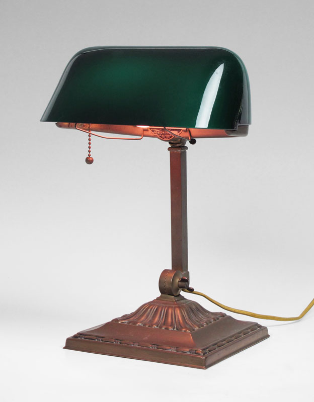 Appraisal: GREEN SHADE EMERALITE DESK LAMP Emeralite No desk lamp by