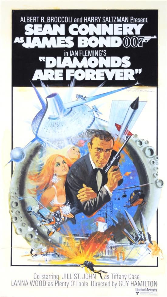 Appraisal: McGINNIS Robert Diamonds Are Forever original movie poster design that