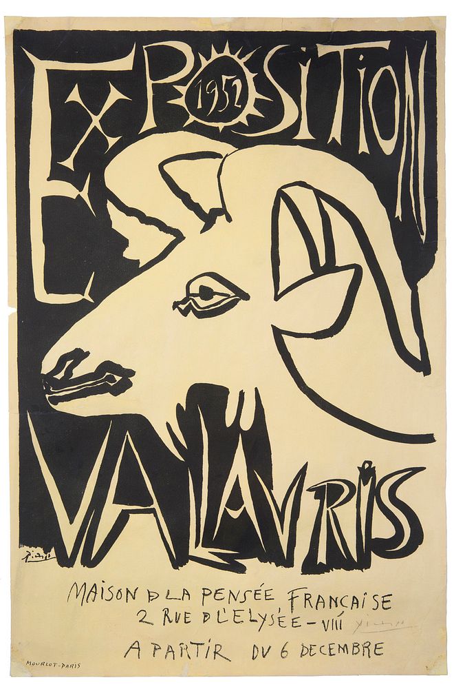 Appraisal: AN AUTOGRAPH POSTER BY PABLO PICASSO SPANISH - EXPOSITION VALLAURIS