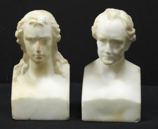 Appraisal: Pair of Vienna Marble Busts of Schiller Goethe s the