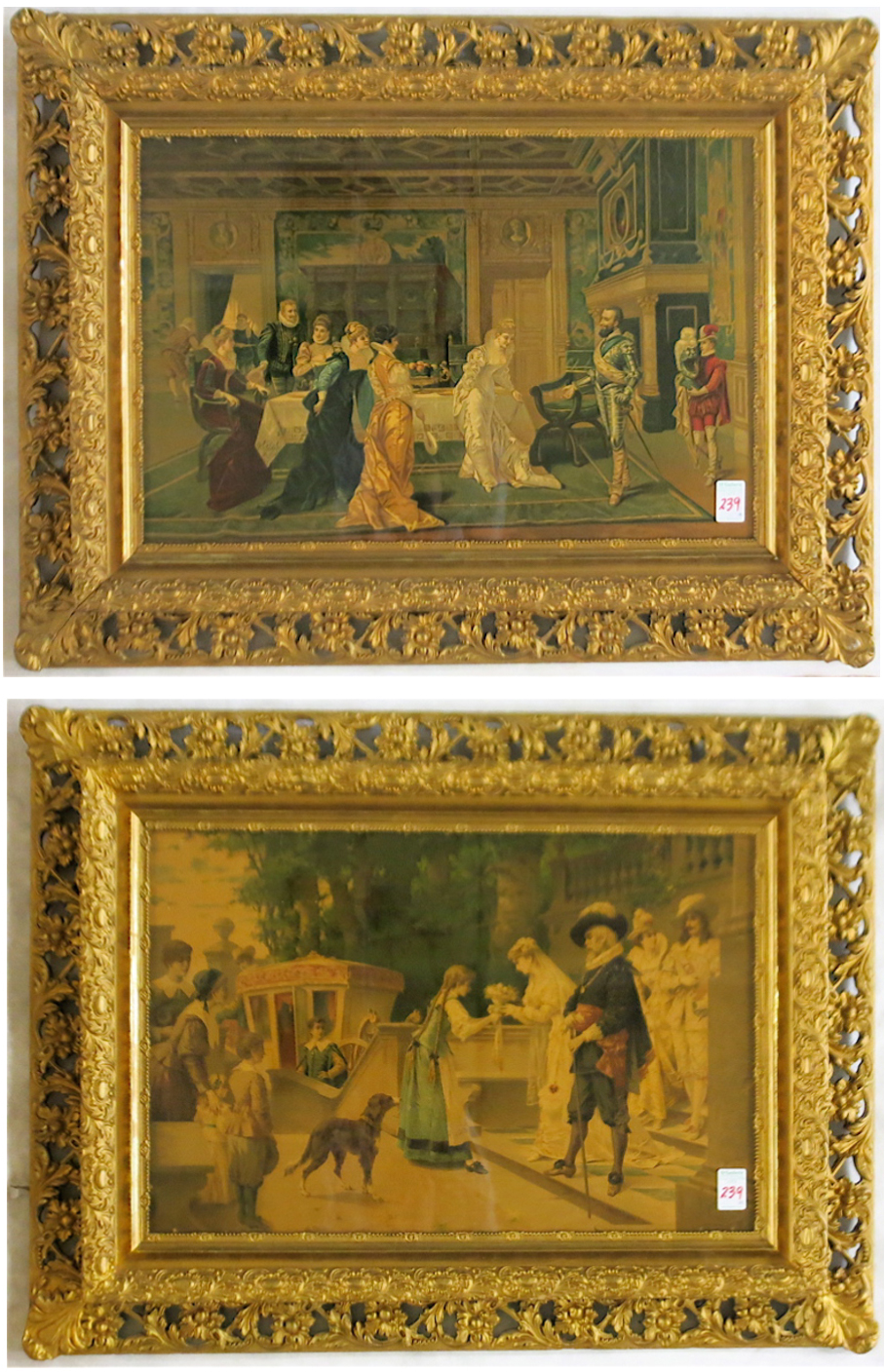 Appraisal: A PAIR OF VICTORIAN CHROMOLITHOGRAPHS IN MATCHING FRAMES each after