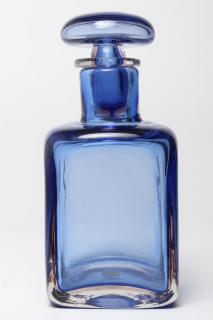 Appraisal: Venini Murano Mid Blue-tinted rectangular with mushroom-form stopper and vintage