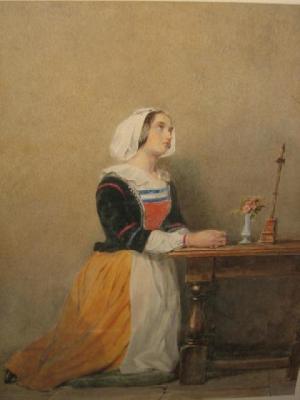 Appraisal: JOHN ABSOLON R I - Young Woman kneeling in Prayer