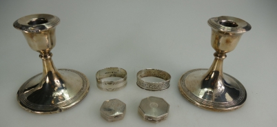 Appraisal: A collection of hall marked silver items to include a