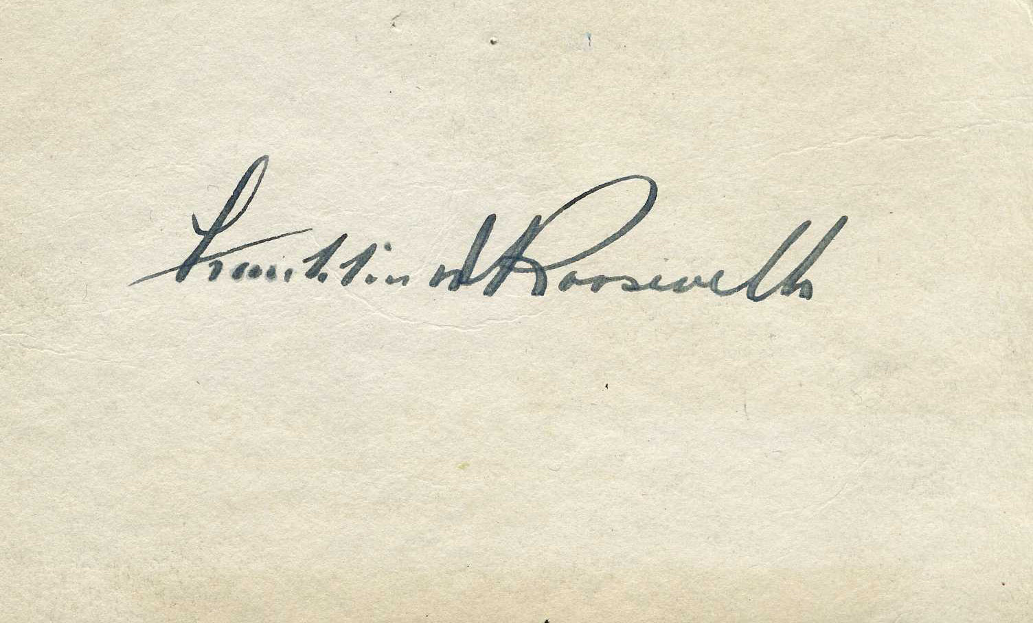 Appraisal: pieces Autograph Material - Franklin Eleanor Roosevelt Roosevelt Franklin D