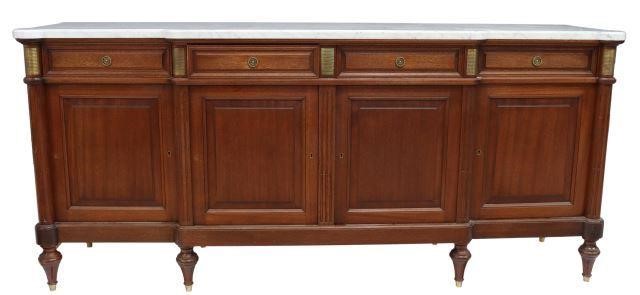 Appraisal: French Louis XVI style mahogany breakfront sideboard late th c