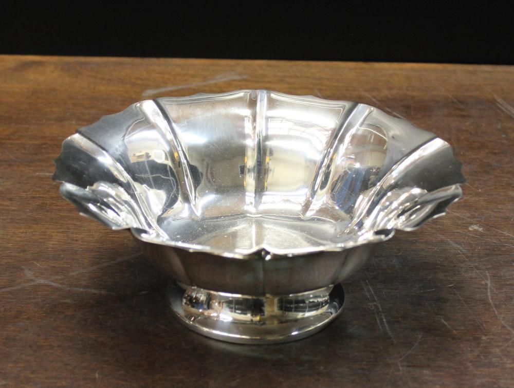 Appraisal: HAMILTON STERLING SILVER FOOTED BOWL of flower form Dimensions H