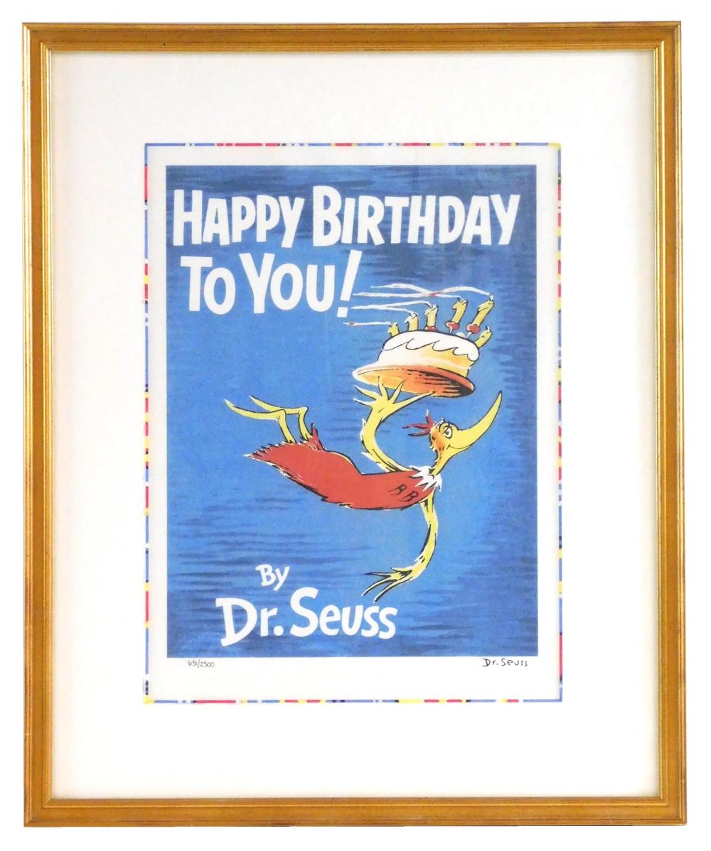 Appraisal: After Dr Seuss lithograph Happy Birthday to You limited edition