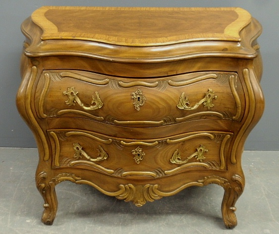 Appraisal: - Italian fruitwood two-drawer commode with B Altman Co label