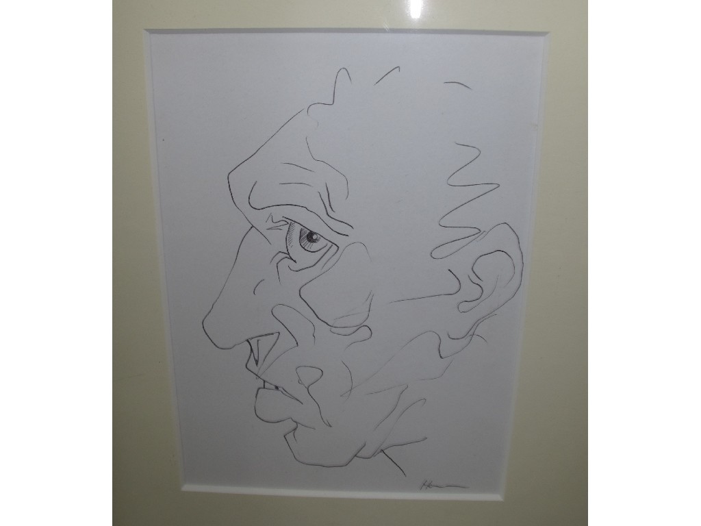 Appraisal: PETER HOWSON Ink head study signed