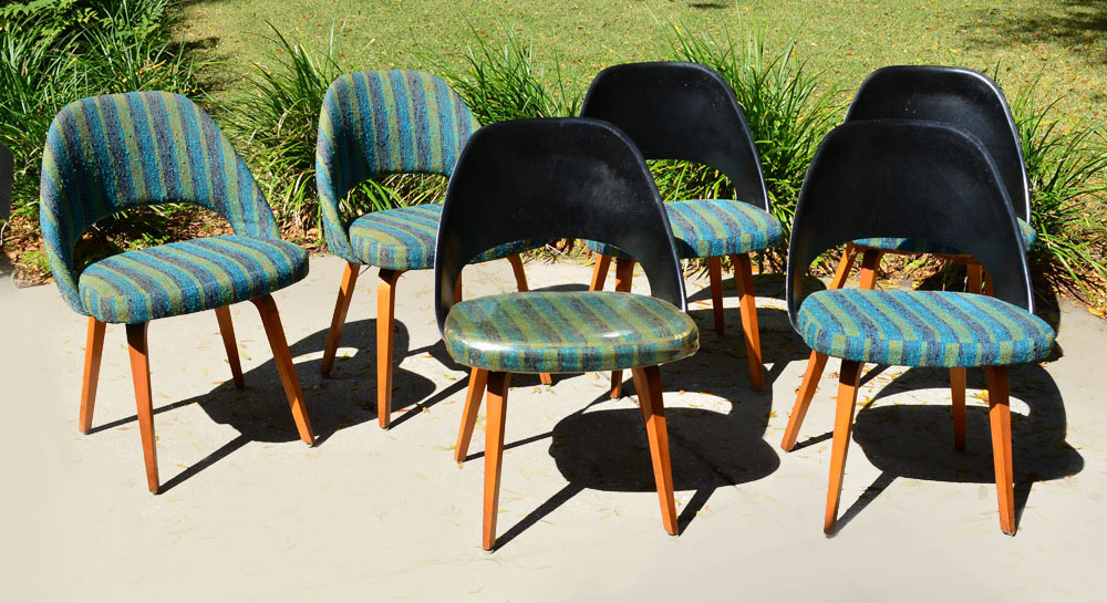 Appraisal: EERO SAARINEN FOR KNOLL EXECUTIVE CHAIRS All with original multi