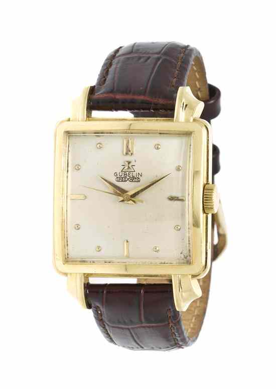 Appraisal: A Vintage Karat Yellow Gold Ipso-Matic Wristwatch G belin x