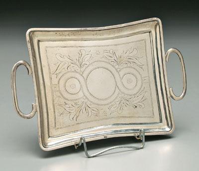 Appraisal: Russian silver tray rectangular with two quot C quot handles