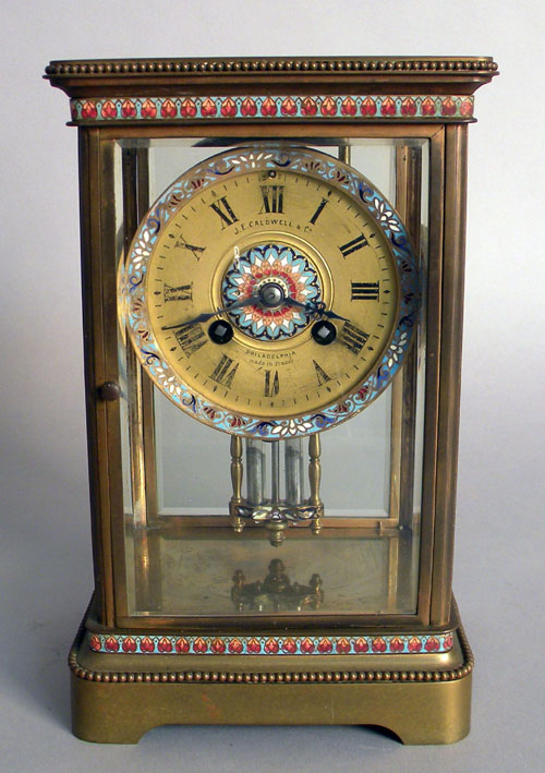 Appraisal: French crystal regulator clock with enamel dial h