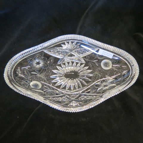 Appraisal: Cut Glass Oval Dish brilliant period deep intaglio cut florals