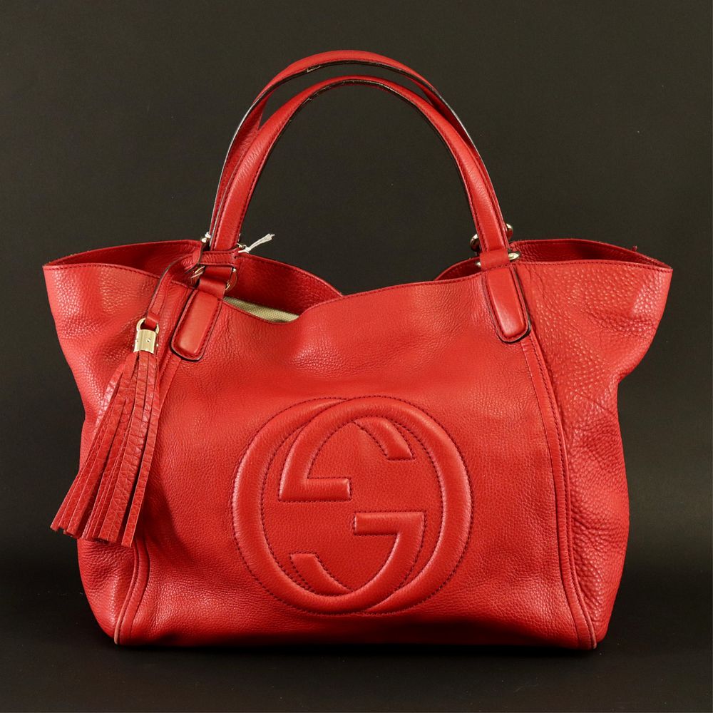 Appraisal: Gucci - Soho Tote Gucci Soho tote in red grained