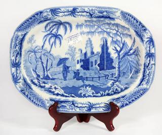 Appraisal: Davenport transferware serving plate Davenport transferware serving plate depicting a