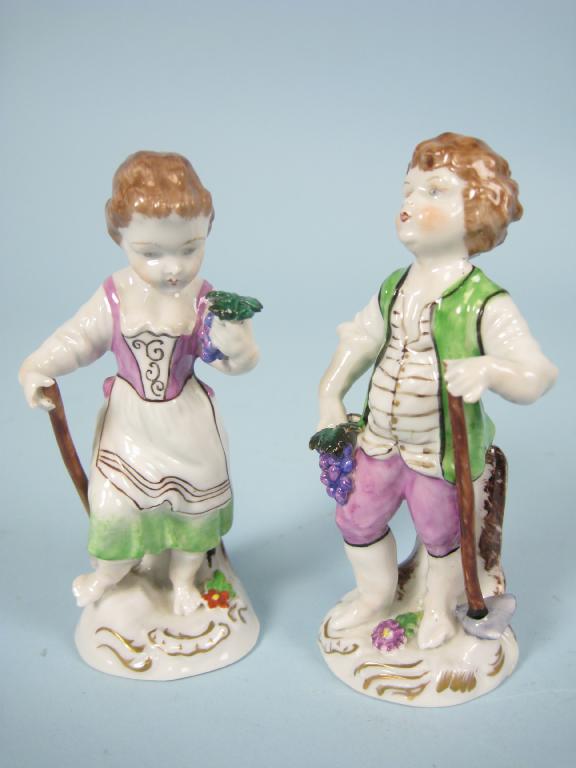 Appraisal: Pair of Capo di Monte Figures of children in H