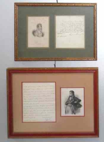 Appraisal: Two Original Signed Napoleonic Documents Letters from Napoleon and Josephine