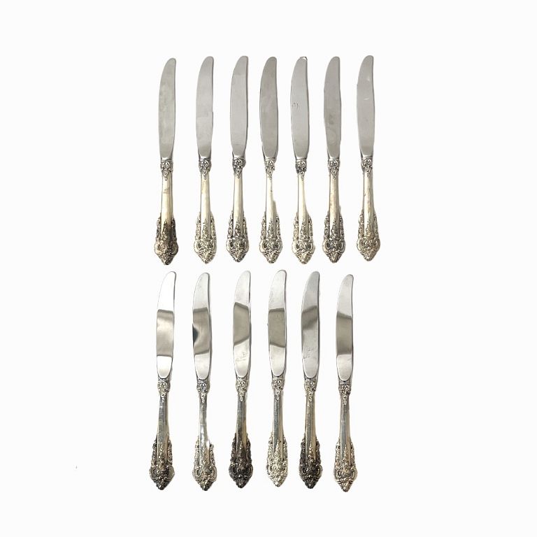 Appraisal: Sterling Silver Grande Baroque Dinner Knives Sterling Silver Grande Baroque