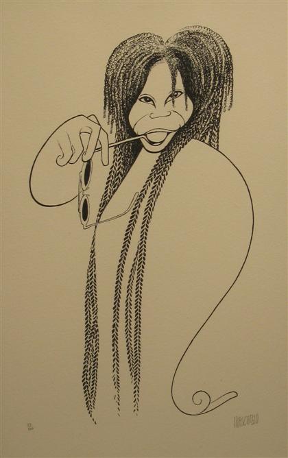 Appraisal: ALBERT HIRSCHFELD american - WHOOPI GOLDBERG Pencil signed and numbered