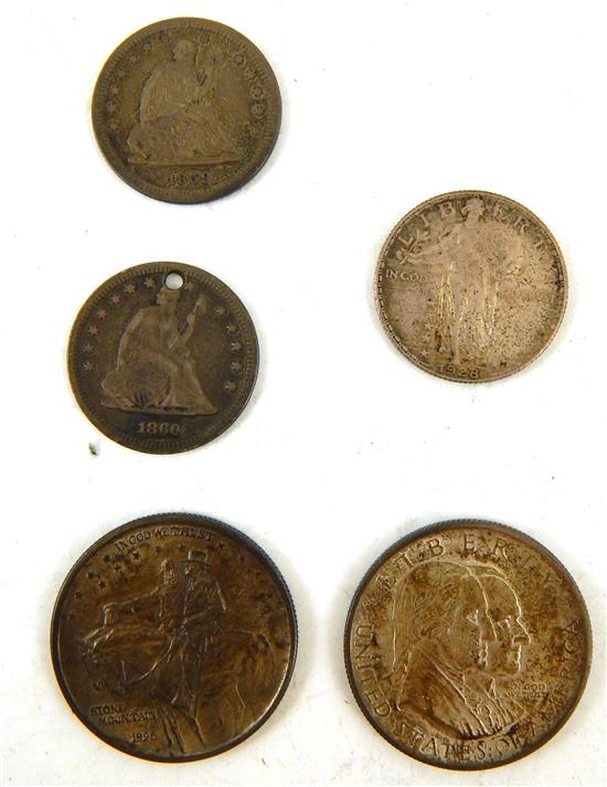 Appraisal: COINS Lot of five coins Sesquicentennial Stone Mountain commemorative half