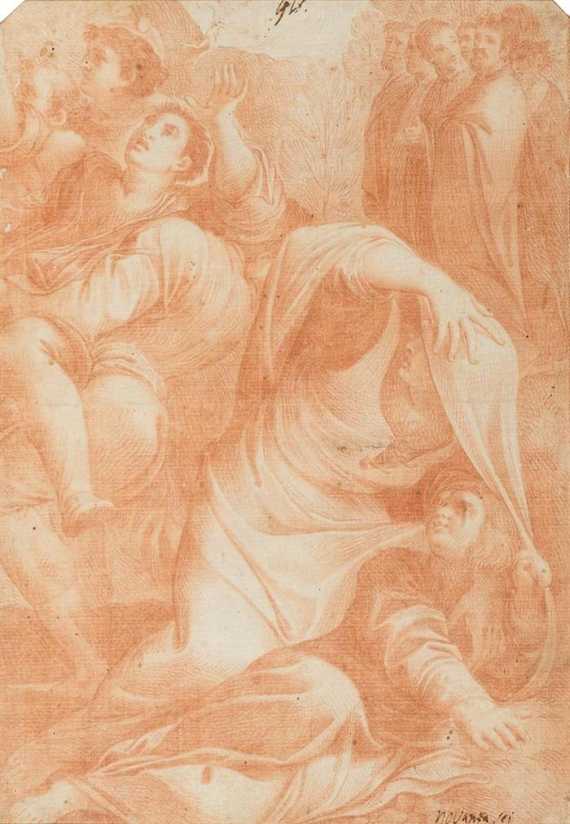 Appraisal: ITALIAN TH CENTURY Biblical scene of woman protecting herself and