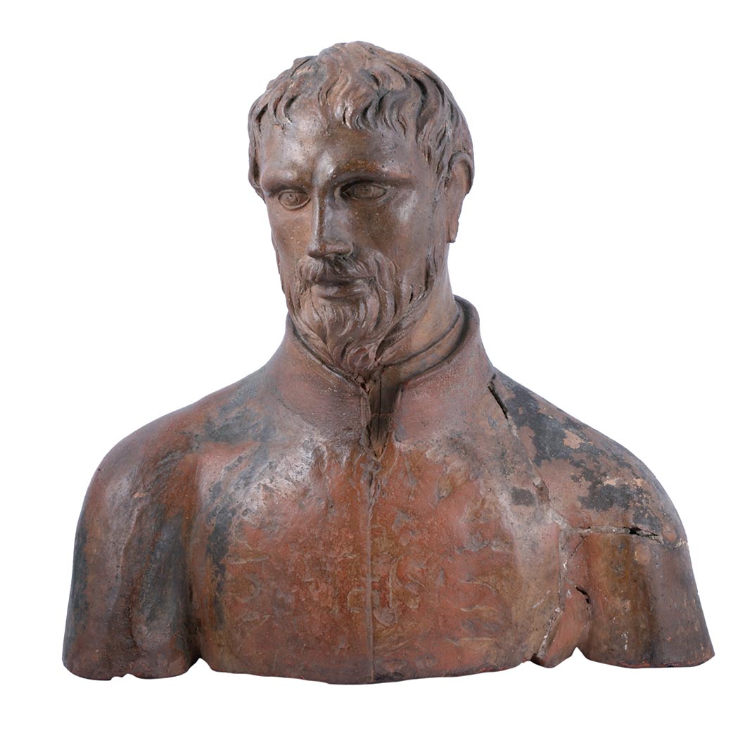 Appraisal: Continental Terra Cotta Bust of Nobleman Possibly Italian th century