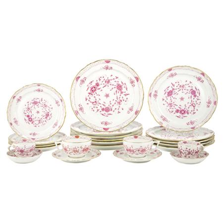 Appraisal: Limoges Floral Decorated Porcelain Dinner Service Together with an Assembled