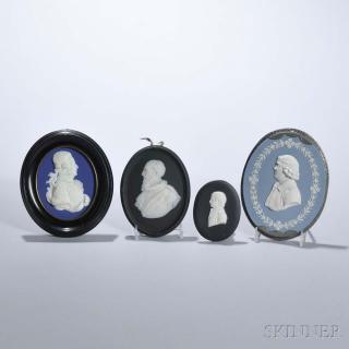 Appraisal: Four Wedgwood Jasper Oval Portrait Medallions England th to th