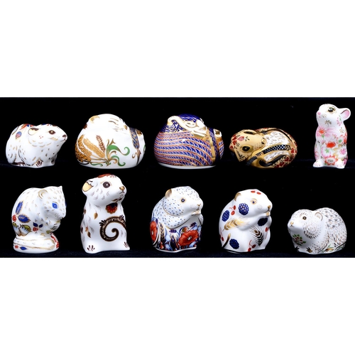 Appraisal: Ten Royal Crown Derby Mice and Vole paperweights Bank Vole