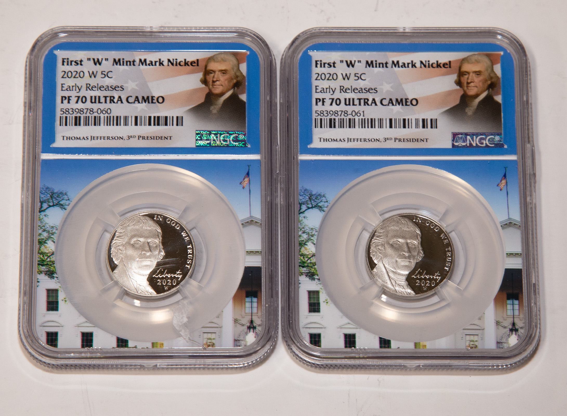 Appraisal: TWO W NICKELS EARLY RELEASE NGC PF ULTRA CAM The