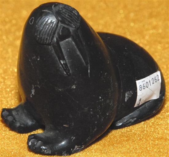 Appraisal: INUIT CARVED SOAPSTONE MODEL OF A WALRUS Unsigned undated x