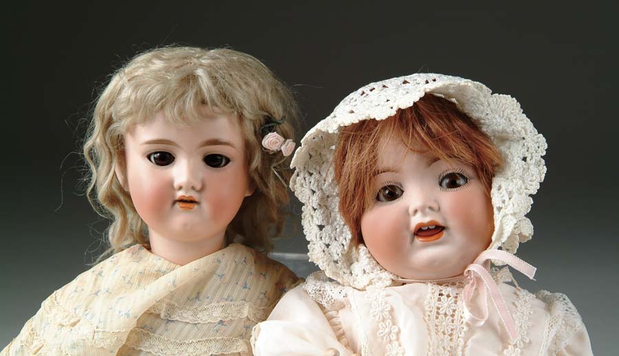 Appraisal: TWO GERMAN BISQUE DOLLS First doll is an Heubach Koppelsdorf