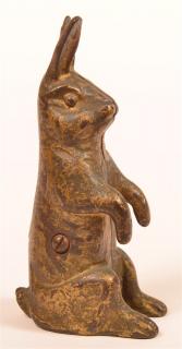 Appraisal: Cast Iron Begging Rabbit Still Bank Cast Iron Begging Rabbit