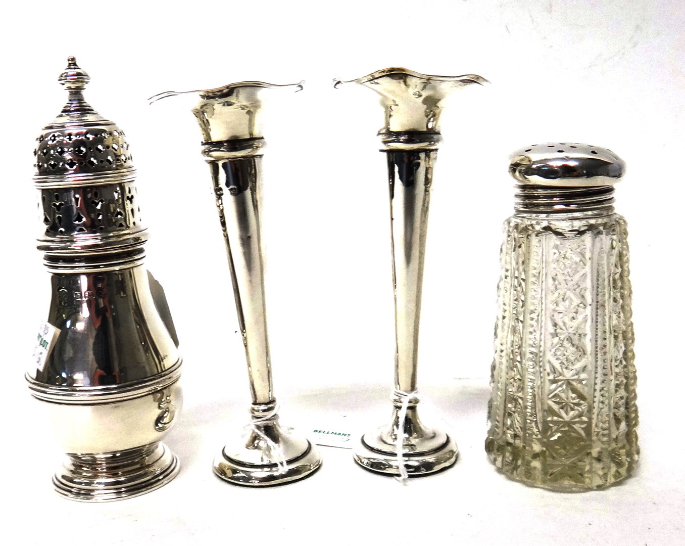 Appraisal: Silver and silver mounted wares comprising a baluster shaped sugar