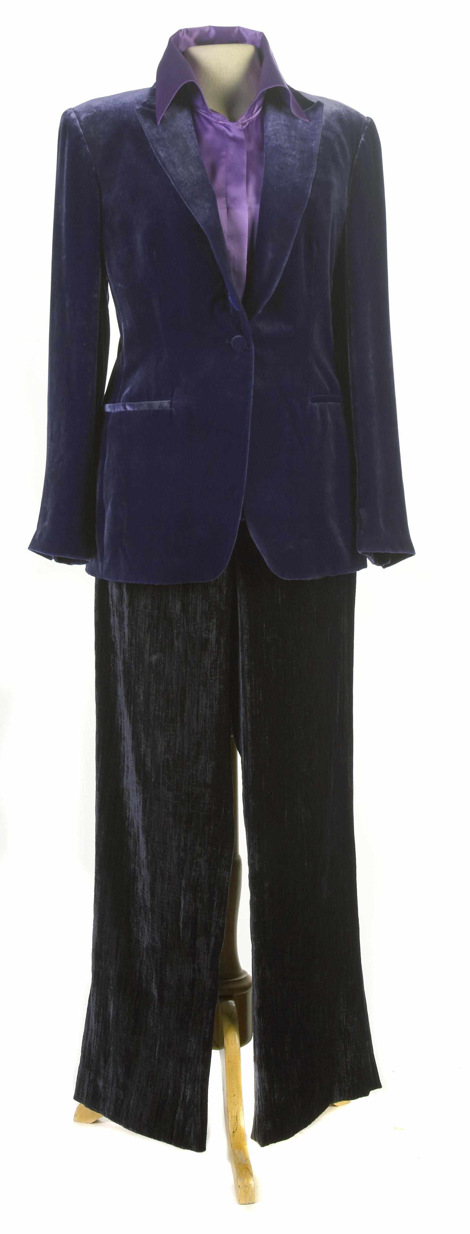 Appraisal: An Armani violet velvet jacket and velveteen pant one button