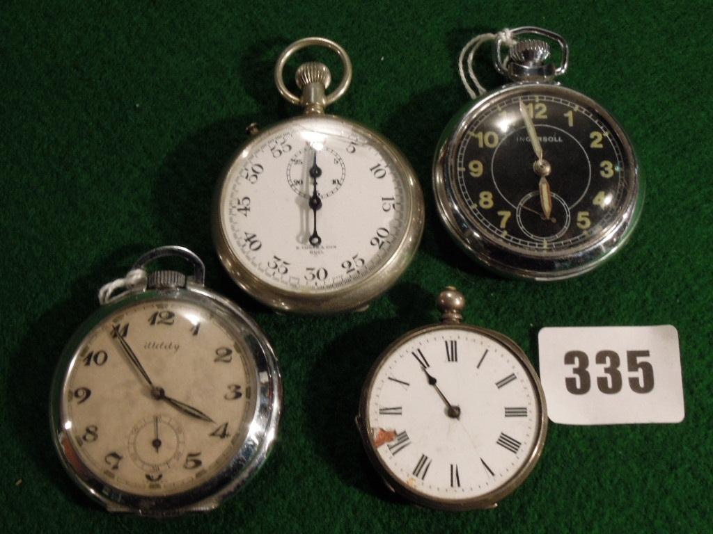 Appraisal: An Ingersol pocket watch and three other pocket watches