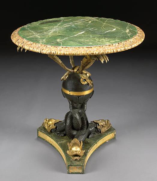 Appraisal: A Continental giltwood patinated and gilt bronze gueridon early th