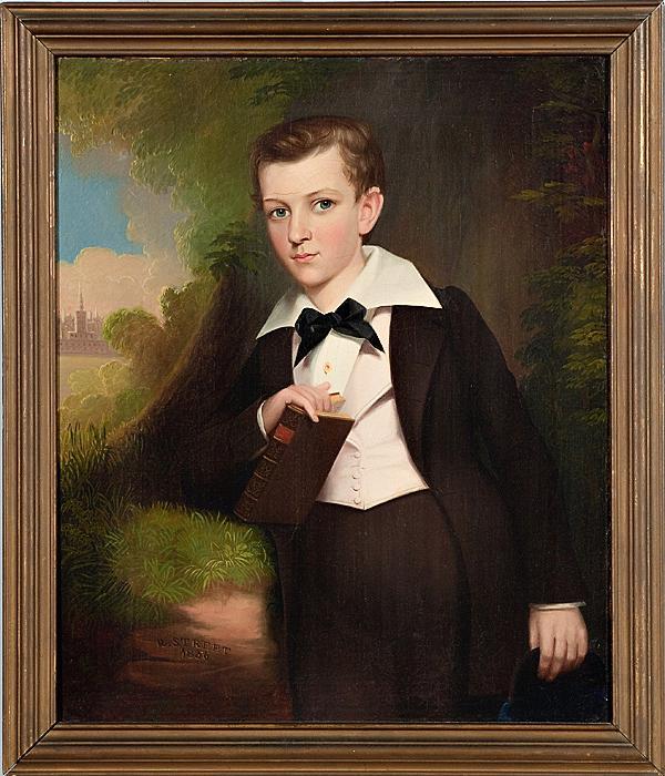 Appraisal: ROBERT STREET PORTRAIT OF YOUNG ACADEMIC Pennsylvania oil on canvas