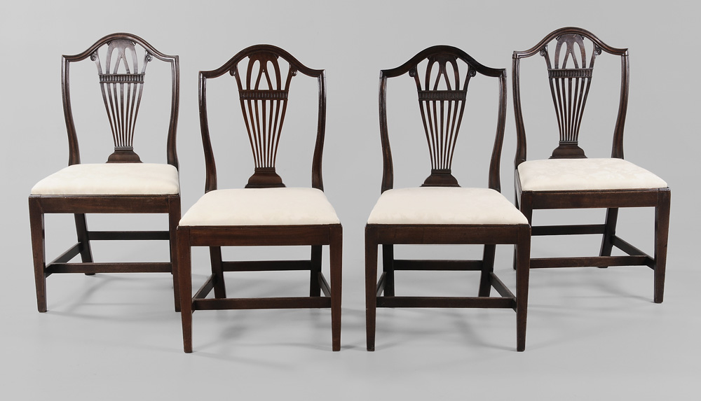 Appraisal: Set of Four Hepplewhite Mahogany Dining Chairs probably British early