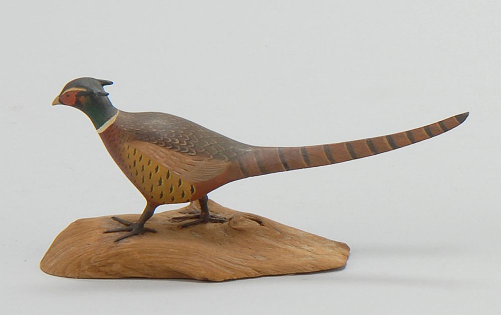 Appraisal: MINIATURE RING-NECKED PHEASANT In running form By Harold Gibbs of