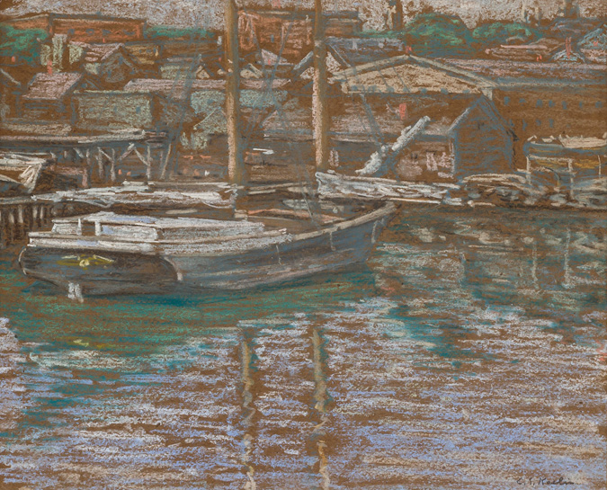 Appraisal: CHARLES SALIS KAELIN American - In Gloucester Harbor pastel on