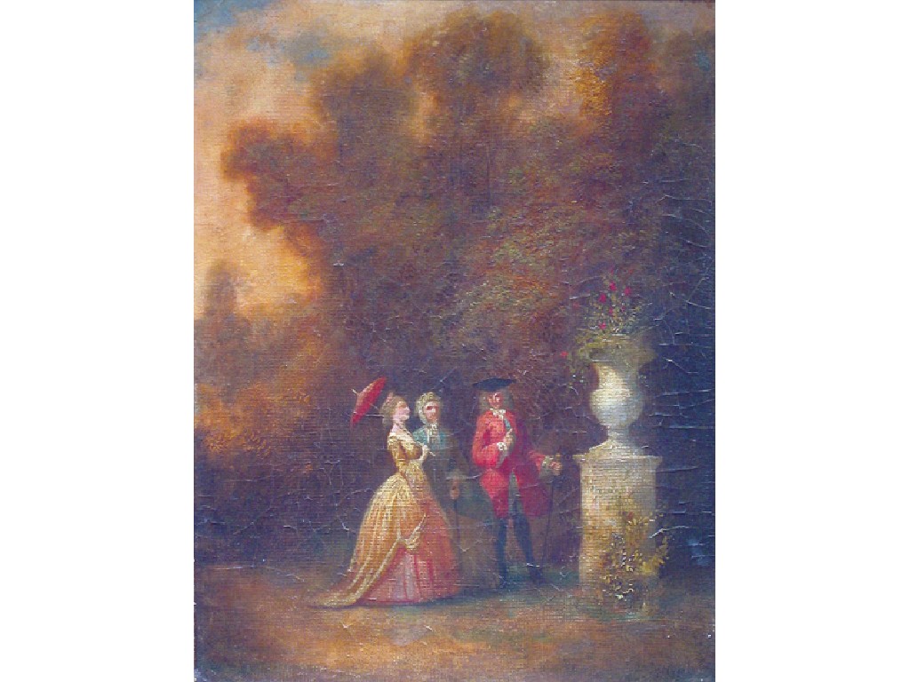 Appraisal: MANNER OF LOUIS JOSEPH WATTEAU DE LISLE Elegant figures beside