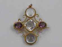 Appraisal: A yellow metal tests ct gold pendant set with amethyst