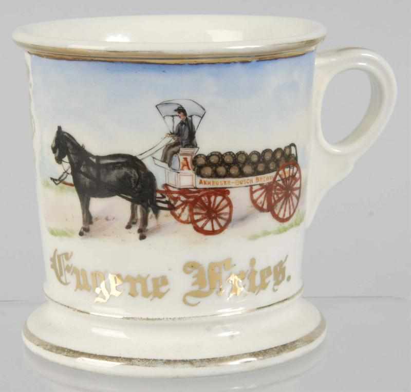 Appraisal: Anheuser-Busch Brewing Co Wagon Shaving Mug Description Marked Eugene Fries